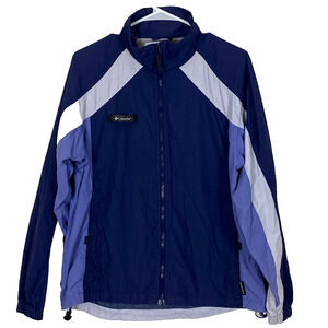 Columbia Jacket Womens Size Medium Purple Vented Hooded Vintage Windbreaker